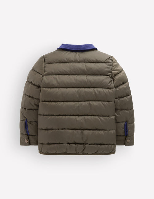 Baffled Collar Jacket-Khaki