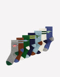 7 Pack Ribbed Socks (Boys)-Dinos