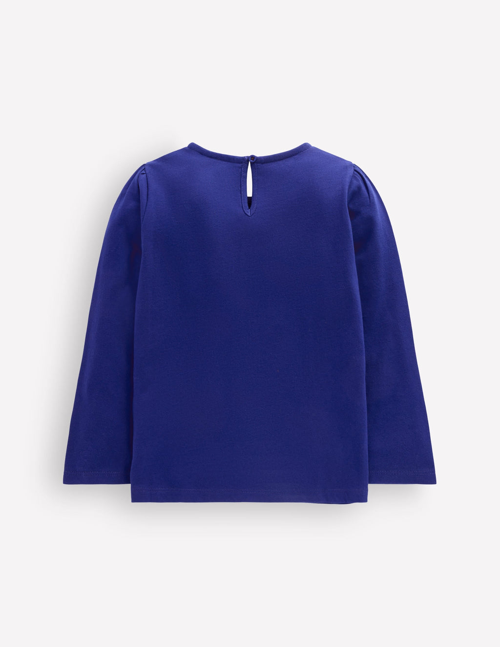 Puff Sleeve Appliqué  T-shirt-Bright Blue Cat