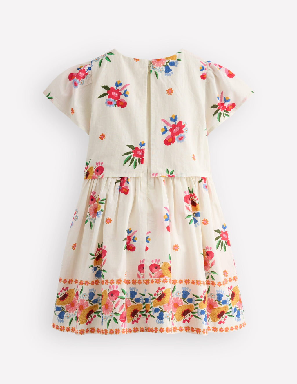 Pretty Cape Dress-Multi Vintage Floral Placement