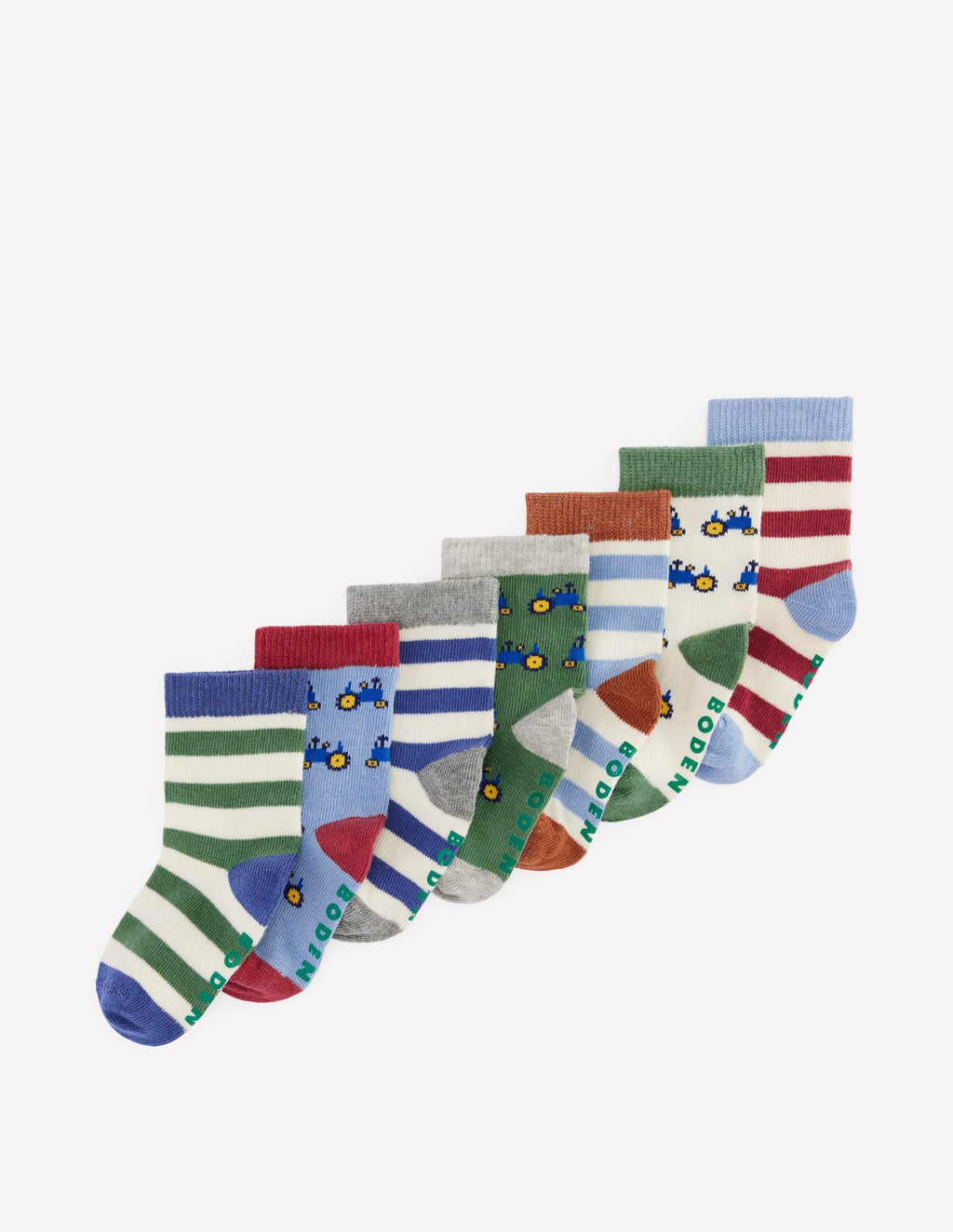 7-Pack Baby Socks-Tractors