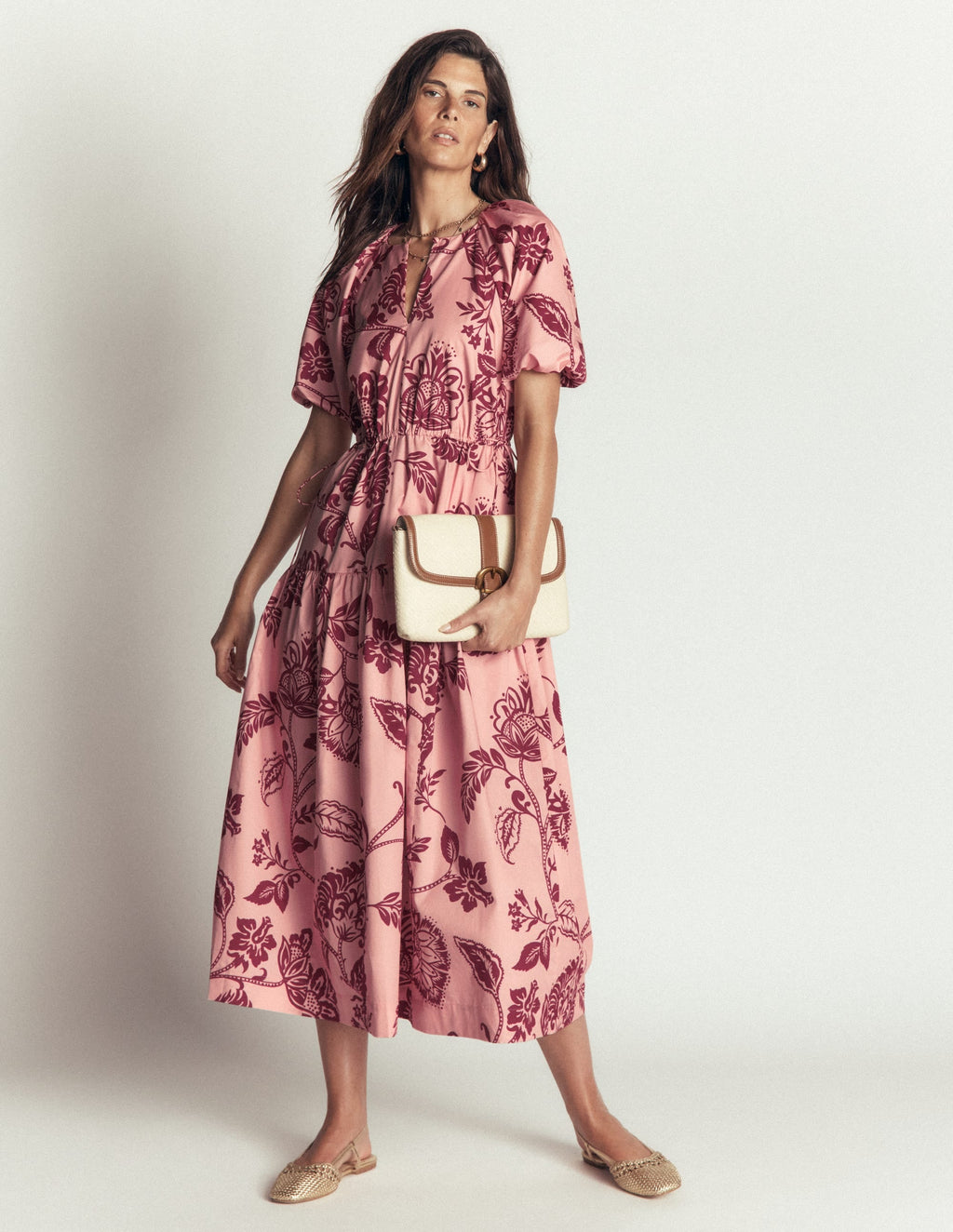 Draw Waist Fashion Dress-Chalf Pink, Planted Meadows