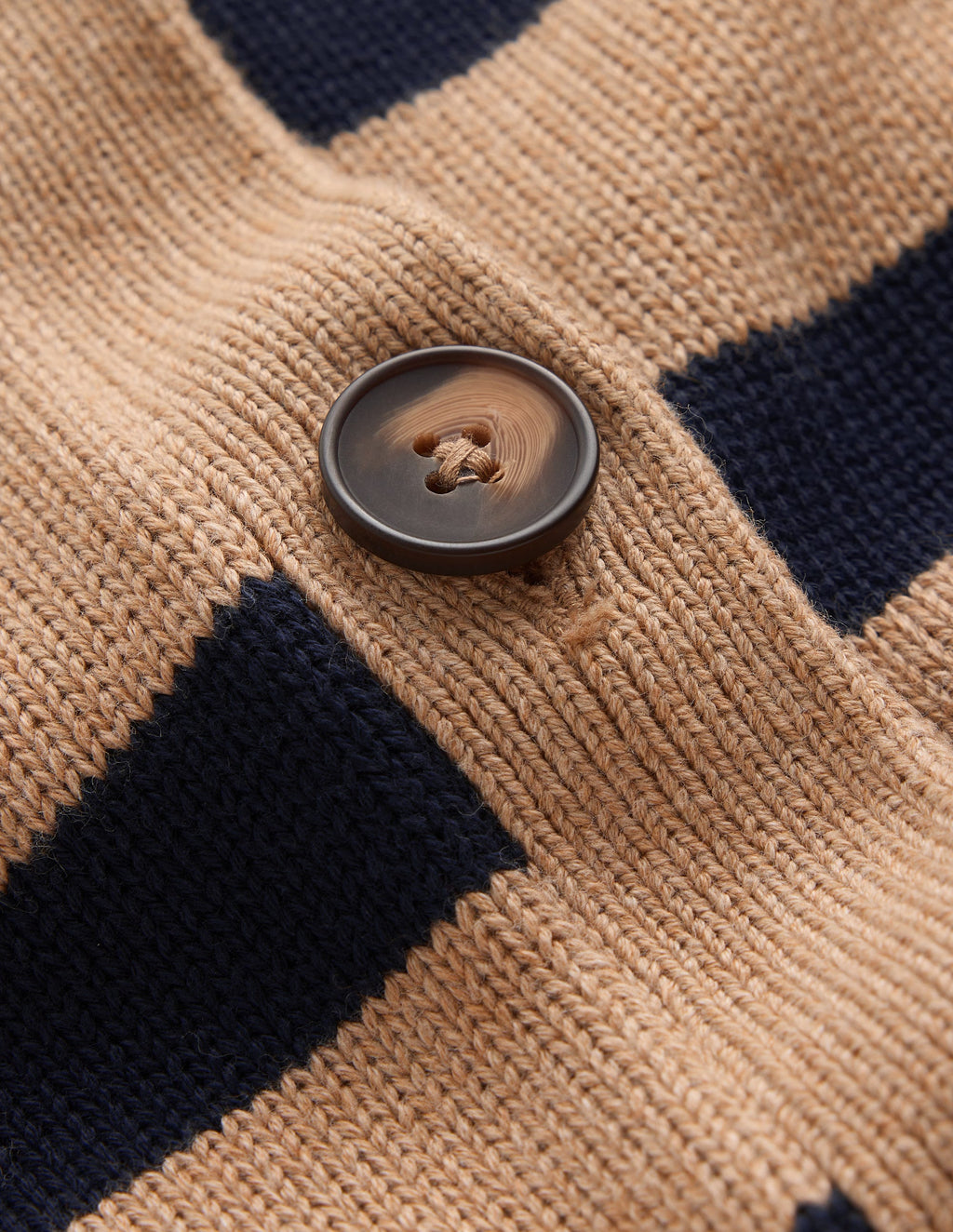 Lucy Relaxed Cotton Cardigan-Camel Melange, Stripe