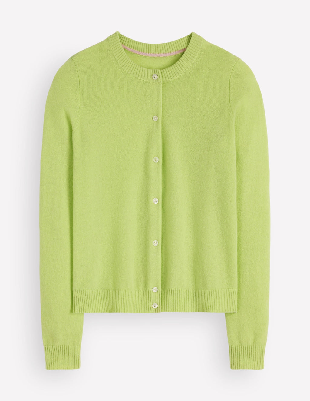 Elsie Cashmere Crew Cardigan-Sweet Mint