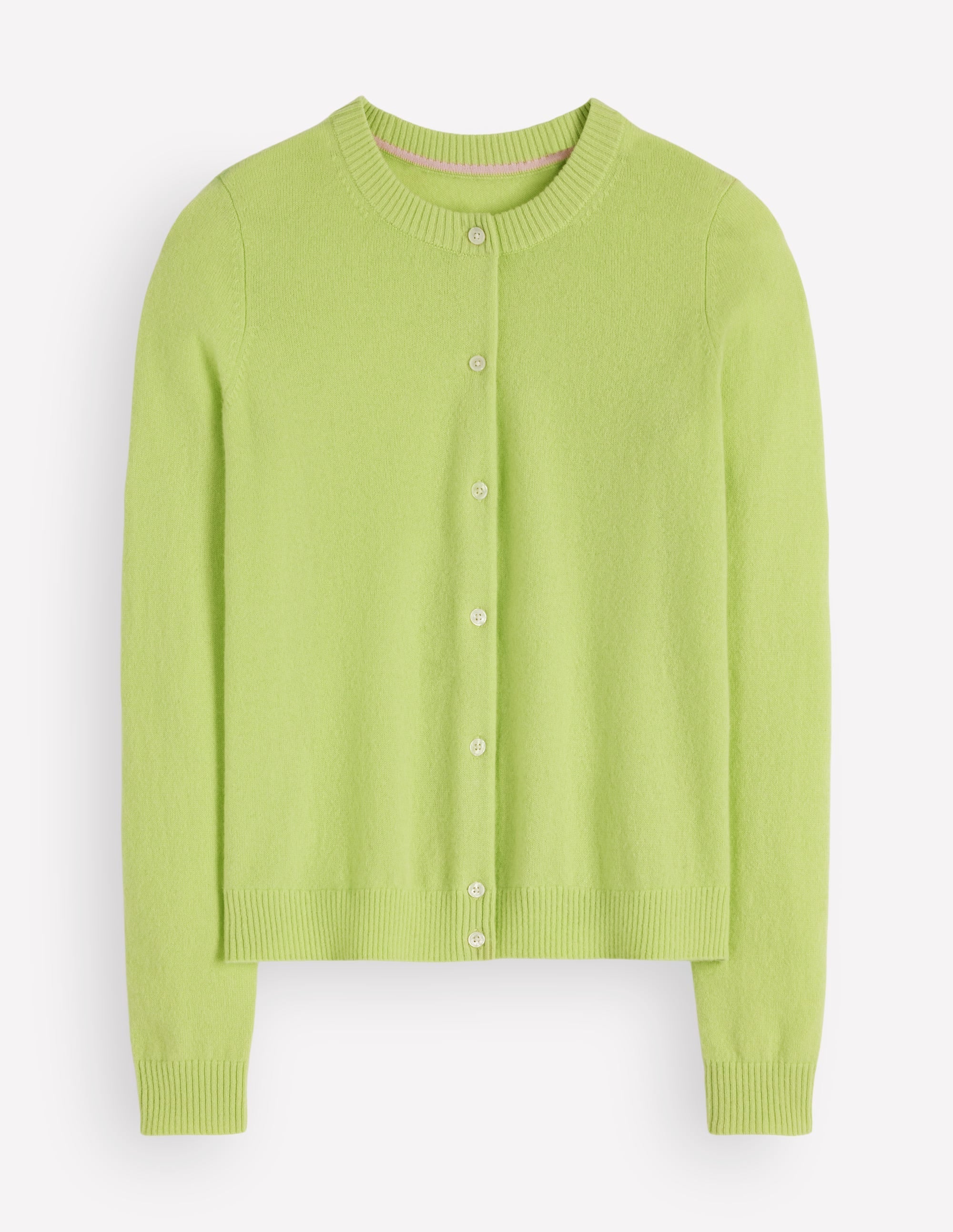 Elsie Cashmere Crew Cardigan-Sweet Mint