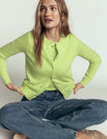 Elsie Cashmere Crew Cardigan-Sweet Mint