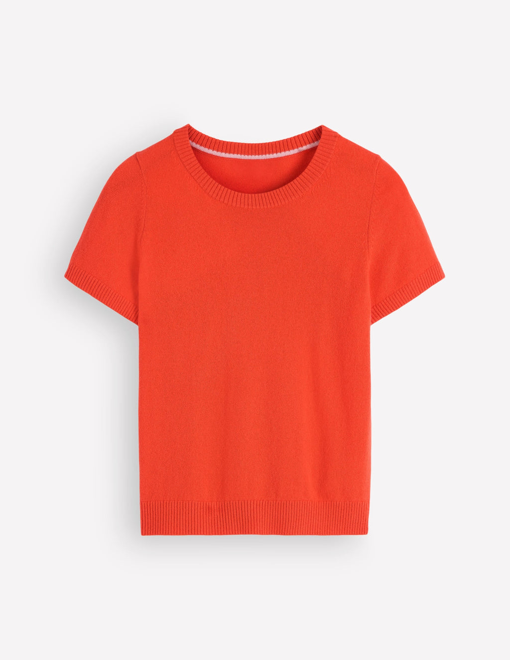 Elsie Cashmere Crew T-Shirt-Orange Lily
