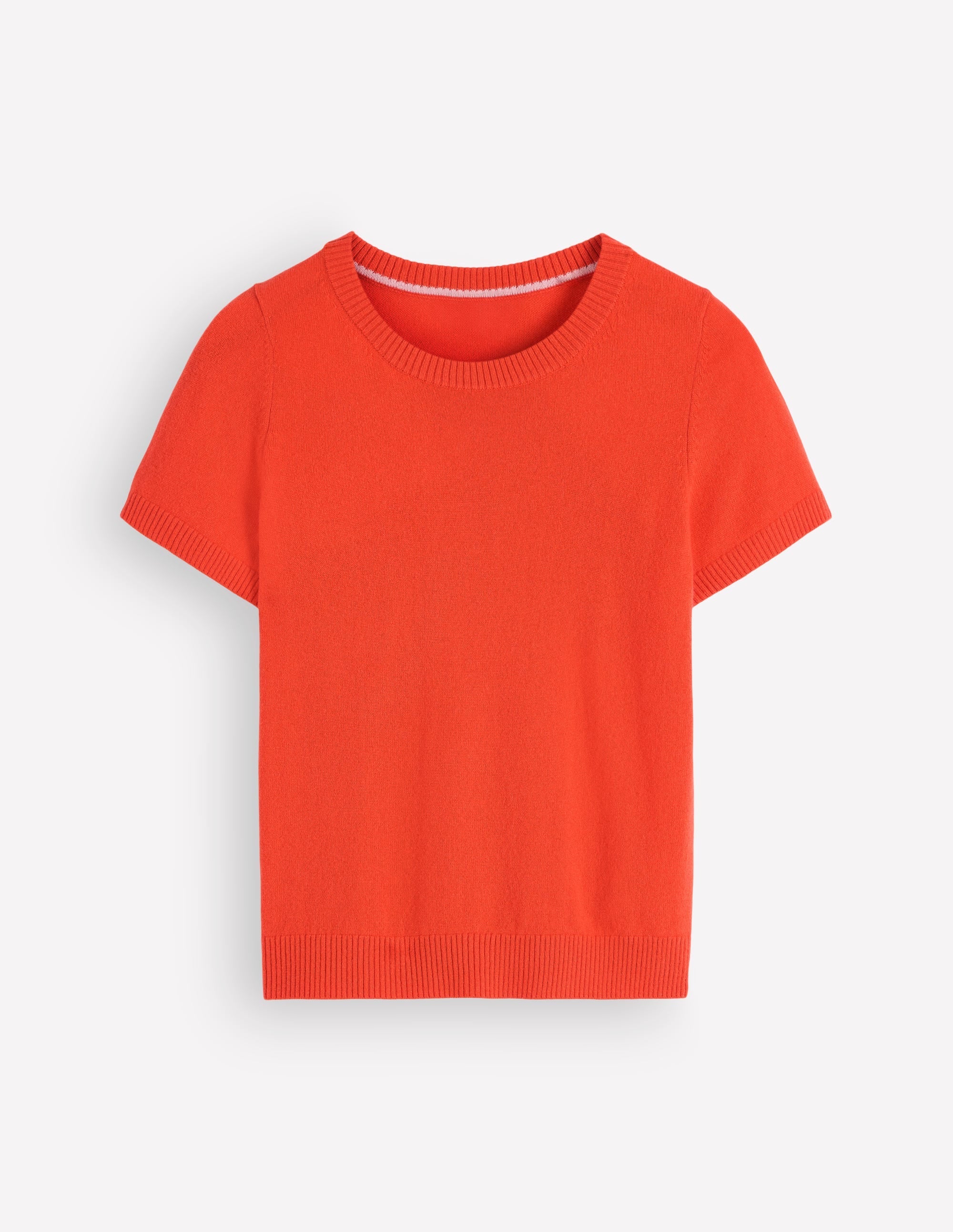 Elsie Cashmere Crew T-Shirt-Orange Lily