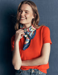 Elsie Cashmere Crew T-Shirt-Orange Lily