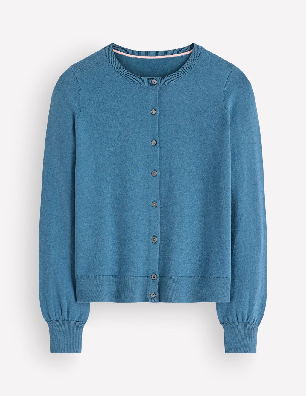 Camilla Cotton Crew Cardigan-Bright Blue