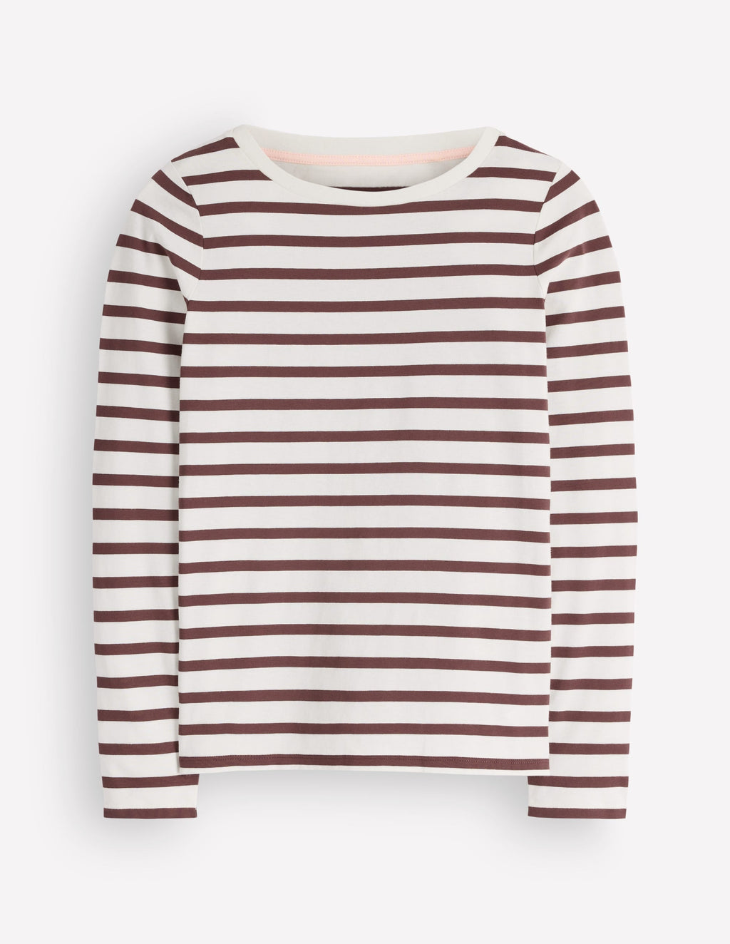 Olivia Long Sleeve Breton-Ivory and Bitter Chocolate