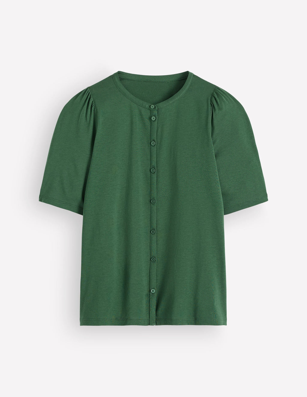 Short Puff Sleeve Top-Hunter Green