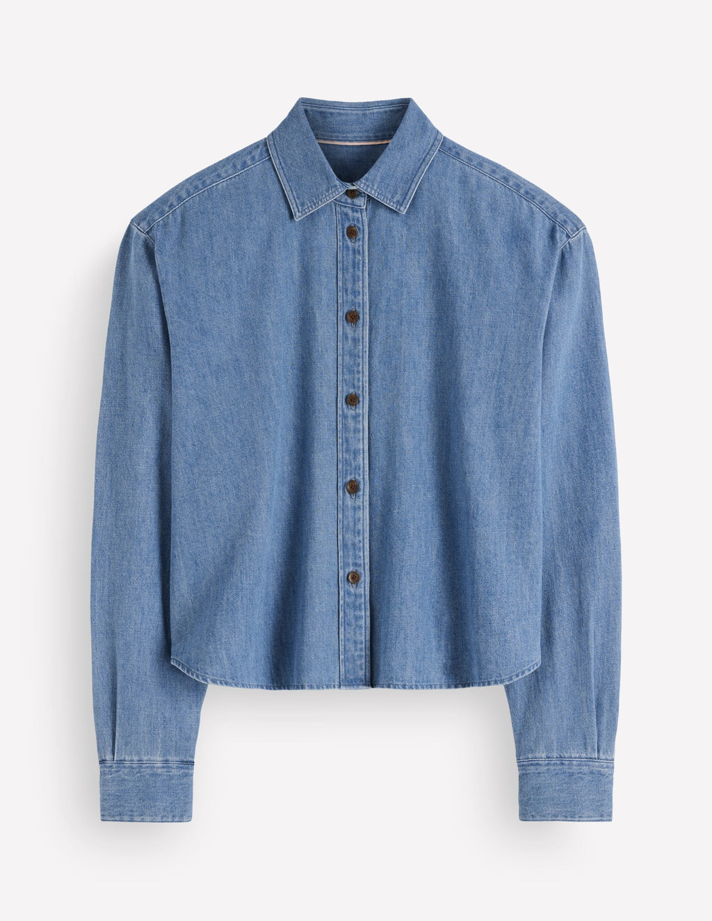 Sienna Crop Relax Denim Shirt-Light Authentic Denim